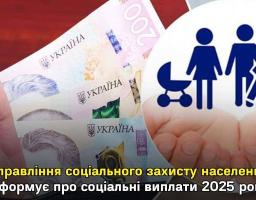 Соціальні виплати на 2025 рік