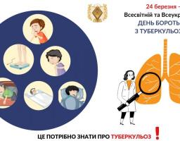 24 березня відзначається Всесвітній та Всеукраїнський день боротьби з туберкульозом.