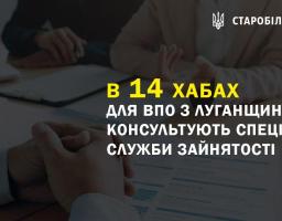 Цифра тижня. В 14 хабах для ВПО з Луганщини консультують спеціалісти служби зайнятості