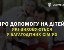 Про допомогу на дітей, які виховуються у багатодітних сім’ях